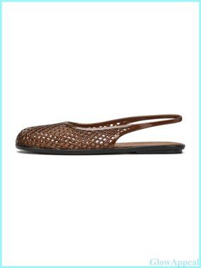 Women's PVC Slingback Jelly Flats Closed Round Toe Hollow Out Slip On Sandals